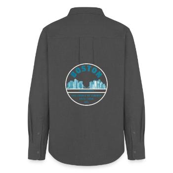 Boston Skyline Badge Liberty - Women's Oxford Shirt - anthracite - Back - AI Model Female 172 light (172cm)