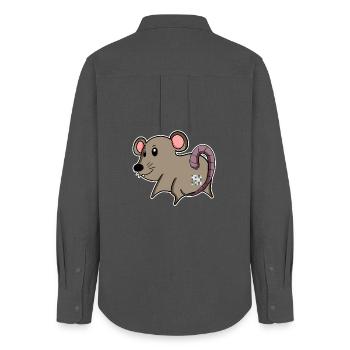 Mouse Ass - Mouse Butt - Women's Oxford Shirt - anthracite - Back - AI Model Female 172 light (172cm)