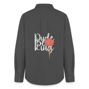 Dude Be Kind No Bullying - Chemise Oxford Femme - charbon - Dos - AI Model Female 172 light (172cm)