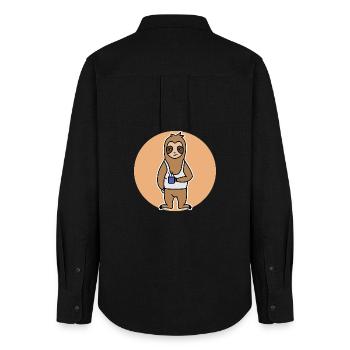Late Riser Animal Sloth Jungle Tired Zoo - Women's Oxford Shirt - black - Back - AI Model Female 172 light (172cm)