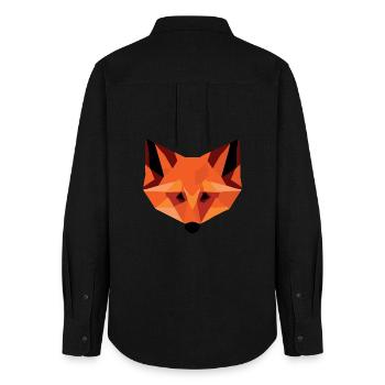 Geometrischer Fuchskopf | Modernes Low-Poly-Tier - Frauen Oxford Hemd - Schwarz - Hinten - AI Model Female 172 light (172cm)