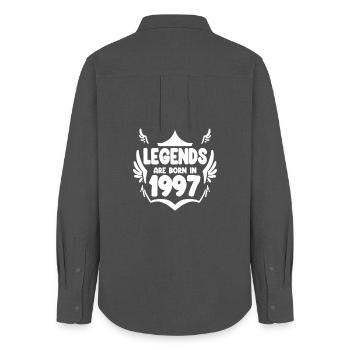 1997 - Born 1997 - Women's Oxford Shirt - anthracite - Back - AI Model Female 172 light (172cm)