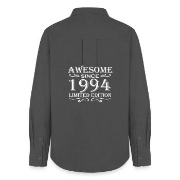 1994 - Born 1994 - Women's Oxford Shirt - anthracite - Back - AI Model Female 172 light (172cm)