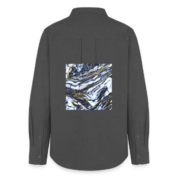 Marble meets gold Marble gold texture - Women's Oxford Shirt - anthracite - Back - AI Model Female 172 light (172cm)