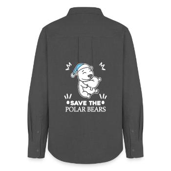 Polar bear Polar bear Environment Climate protection Nature conservation - Women's Oxford Shirt - anthracite - Back - AI Model Female 172 light (172cm)
