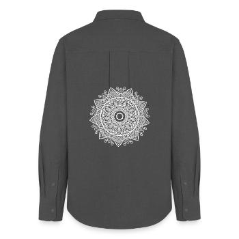 Mandala - Chemise Oxford Femme - charbon - Dos - AI Model Female 172 light (172cm)