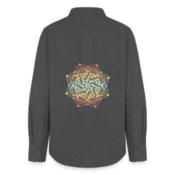 Mandala - Chemise Oxford Femme - charbon - Dos - AI Model Female 172 light (172cm)
