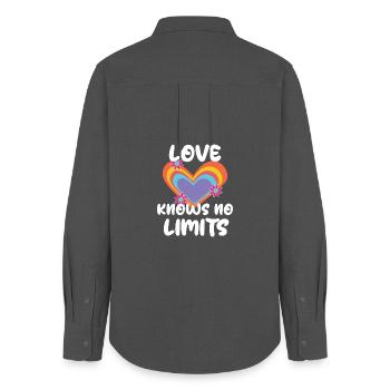 Egalité Amour Coeur Relation Lgbt - Chemise Oxford Femme - charbon - Dos - AI Model Female 172 light (172cm)