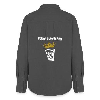 sprüche tees Pfälzer, Pälzer Schorle King - Frauen Oxford Hemd - Anthrazit - Hinten - AI Model Female 172 light (172cm)