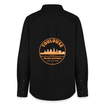 Toulouse Skyline Occitanie - Women's Oxford Shirt - black - Back - AI Model Female 172 light (172cm)