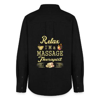 Massage therapy - Women's Oxford Shirt - black - Back - AI Model Female 172 light (172cm)