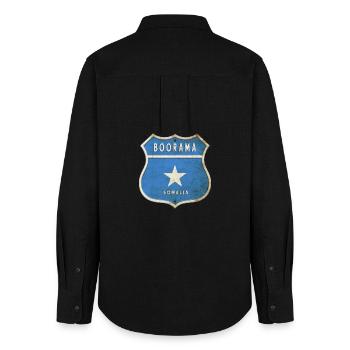 Boorama Somalia Wappen Flaggen Design - Frauen Oxford Hemd - Schwarz - Hinten - AI Model Female 172 light (172cm)
