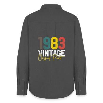 Pièces originales vintage 1983 - Chemise Oxford Femme - charbon - Dos - AI Model Female 172 light (172cm)