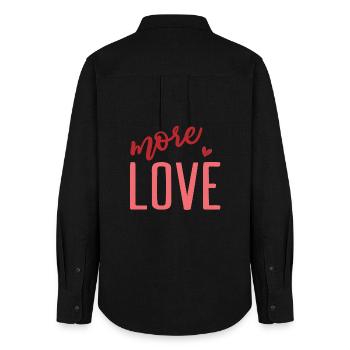 t-shirt plus d’amour Saint-Valentin Saint-Valentin - Chemise Oxford Femme - noir - Dos - AI Model Female 172 light (172cm)