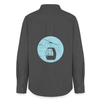 Ski - Skiurlaub und Ski fahren Retro - Frauen Oxford Hemd - Anthrazit - Hinten - AI Model Female 172 light (172cm)