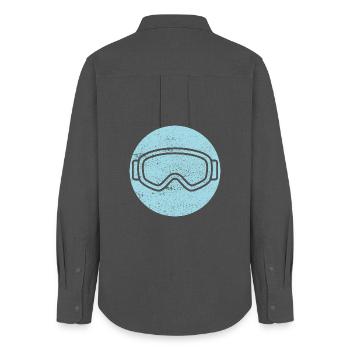 Ski - Skiurlaub und Ski fahren Retro - Frauen Oxford Hemd - Anthrazit - Hinten - AI Model Female 172 light (172cm)