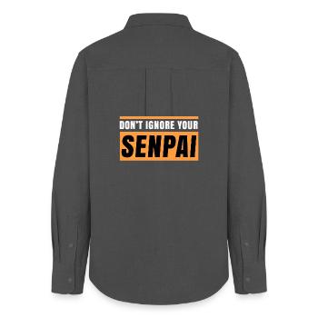 Anime Statement Asian Comic Manga Geek Kanji - Women's Oxford Shirt - anthracite - Back - AI Model Female 172 light (172cm)