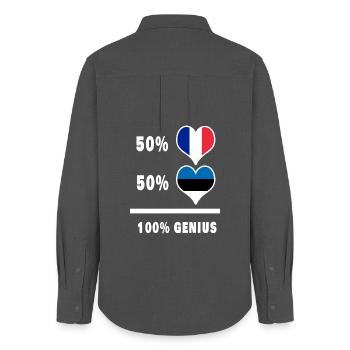Estonia and France 100% awesome Flag Design - Women's Oxford Shirt - anthracite - Back - AI Model Female 172 light (172cm)