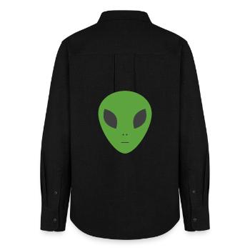 Alien vert - Chemise Oxford Femme - noir - Dos - AI Model Female 172 light (172cm)