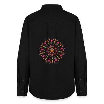Mandala printemps coloré - Chemise Oxford Femme - noir - Dos - AI Model Female 172 light (172cm)