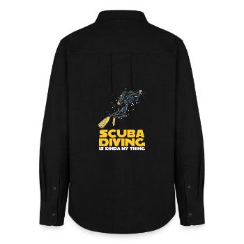 Scuba Diver Instructor Design - Women's Oxford Shirt - black - Back - AI Model Female 172 light (172cm)