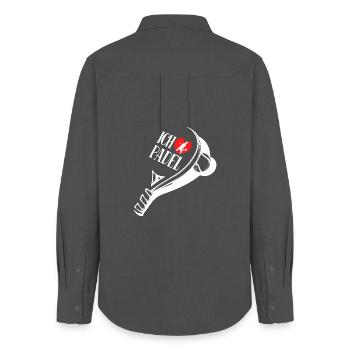 Heart I Love Padel Statement Player Training - Women's Oxford Shirt - anthracite - Back - AI Model Female 172 light (172cm)
