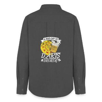 Dart pubs beer design - Women's Oxford Shirt - anthracite - Back - AI Model Female 172 light (172cm)