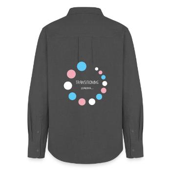 Pride Month - Übergang... Laden - Frauen Oxford Hemd - Anthrazit - Hinten - AI Model Female 172 light (172cm)