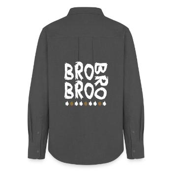 bro bro bro - Frauen Oxford Hemd - Anthrazit - Hinten - AI Model Female 172 light (172cm)