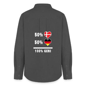 Allemagne et Danemark 100% drapeau de génie - Chemise Oxford Femme - charbon - Dos - AI Model Female 172 light (172cm)