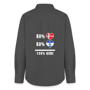 Israël et Danemark 100% drapeau de génie - Chemise Oxford Femme - charbon - Dos - AI Model Female 172 light (172cm)