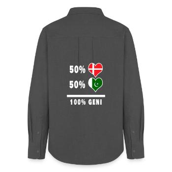 Pakistan et Danemark 100% drapeau de génie - Chemise Oxford Femme - charbon - Dos - AI Model Female 172 light (172cm)