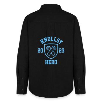 Knollsy hero 2023 defending supporters in Alkmaar - Women's Oxford Shirt - black - Back - AI Model Female 172 light (172cm)
