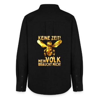 Biene Keine Zeit Volk Braucht Mich Imker Bienen - Frauen Oxford Hemd - Schwarz - Hinten - AI Model Female 172 light (172cm)