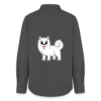 Samoyed Dog Breeds Dog Dogs - Women's Oxford Shirt - anthracite - Back - AI Model Female 172 light (172cm)