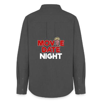 Popcorn Statement Movies Cinema Night Streaming - Women's Oxford Shirt - anthracite - Back - AI Model Female 172 light (172cm)
