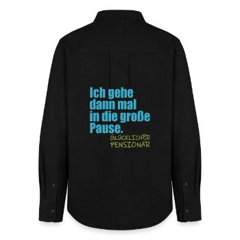 Abschiedsgeschenke Pensionär Lehrer RENTE - Frauen Oxford Hemd - Schwarz - Hinten - AI Model Female 172 light (172cm)