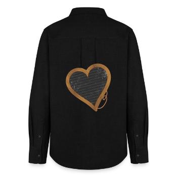 black slate in heart shape for back to school - Women's Oxford Shirt - black - Back - AI Model Female 172 light (172cm)