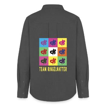 Team grass snake - Women's Oxford Shirt - anthracite - Back - AI Model Female 172 light (172cm)