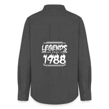 1988 - Born 1988 - Year of construction 1988 - Legend - Women's Oxford Shirt - anthracite - Back - AI Model Female 172 light (172cm)