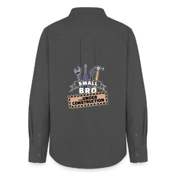 Brother's Heart Statement Proud Big Brother Bro - Women's Oxford Shirt - anthracite - Back - AI Model Female 172 light (172cm)