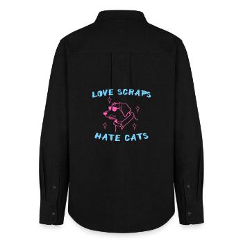 Hund Lieblingstier Haustiere Katze Statement - Frauen Oxford Hemd - Schwarz - Hinten - AI Model Female 172 light (172cm)