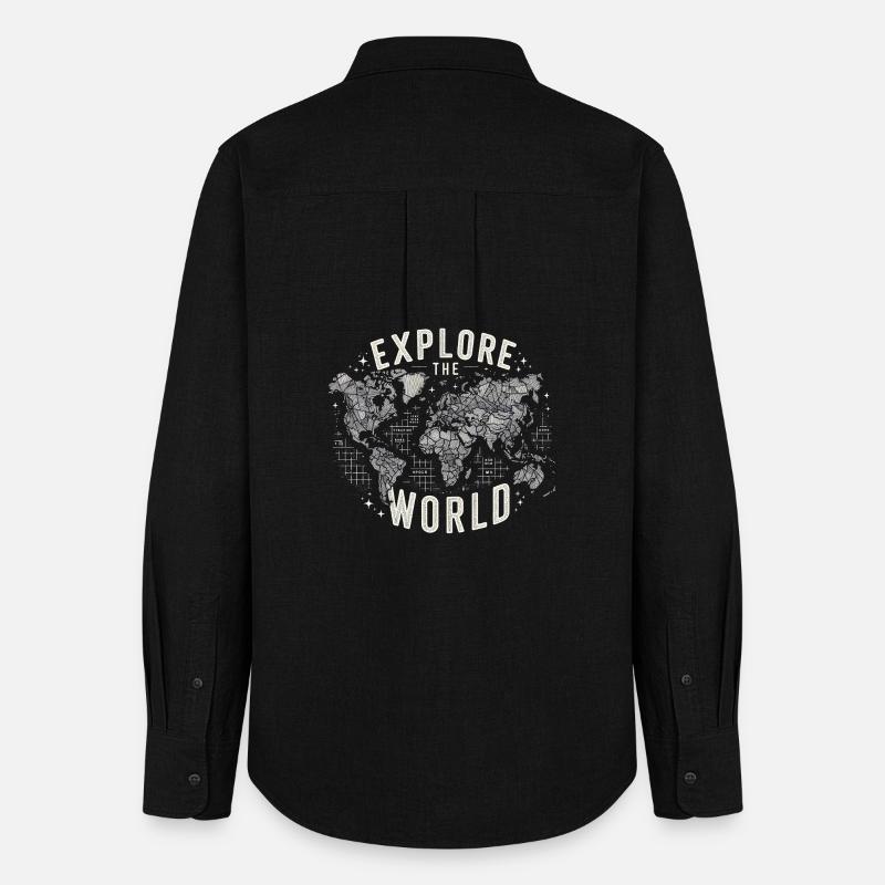 Explore the World - Women's Oxford Shirt - black