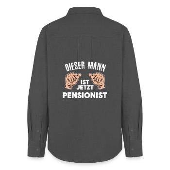 Pensioner Senior Retirement Statement Leisure - Women's Oxford Shirt - anthracite - Back - AI Model Female 172 light (172cm)