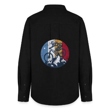 Ridge MTB Circle Graphic - Women's Oxford Shirt - black - Back - AI Model Female 172 light (172cm)