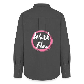 Flux de travail, Productivité, Focalisation, Motivation, Chemise - Chemise Oxford Femme - charbon - Dos - AI Model Female 172 light (172cm)