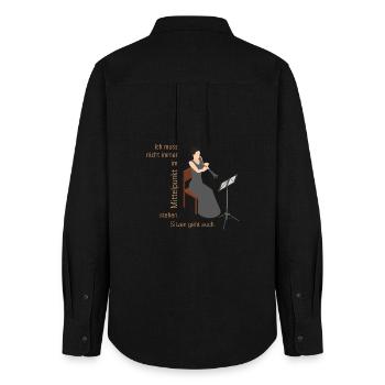 Ich muss nicht immer im Mittelpunkt stehen KLAR - Frauen Oxford Hemd - Schwarz - Hinten - AI Model Female 172 light (172cm)