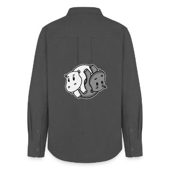 Yin Yang Hippopotamus - Women's Oxford Shirt - anthracite - Back - AI Model Female 172 light (172cm)