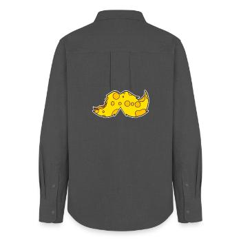 Moustache Moustache Barbe Fromage - Chemise Oxford Femme - charbon - Dos - AI Model Female 172 light (172cm)