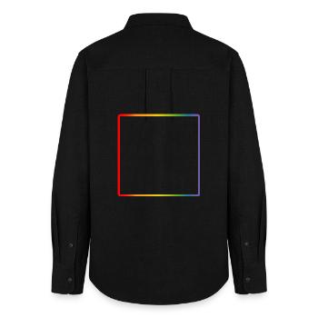 Regenbogen Rahmen LGBT DEMO - Frauen Oxford Hemd - Schwarz - Hinten - AI Model Female 172 light (172cm)